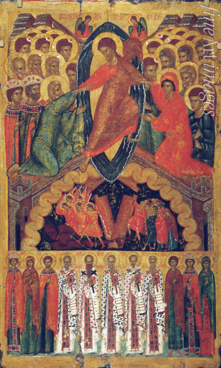 Russian icon - The Descent into Hell, with Selected Saints