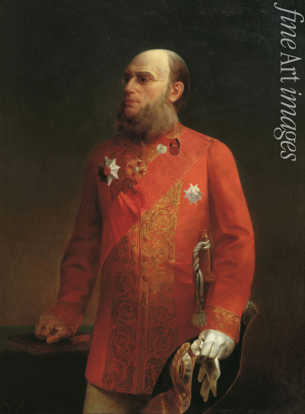 Kolessow Alexei Michailowitsch - Porträt des Geographen und Zentralasienforschers Pjotr Semjonow-Tjan-Schanski (1827-1914)