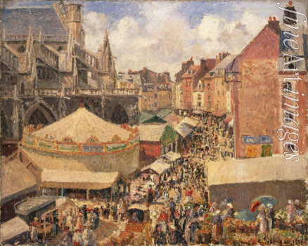 Pissarro Camille - Jahrmarkt in Dieppe am sonnigen Morgen