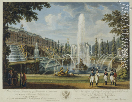 Chesky (Cheskoy) Ivan Vasilievich - View of the Great Cascade, Samson Fountain and Great Palace at Peterhof