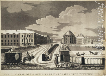Damame-Demartrais Michel François - Ansicht der Ismailowski-Brücke und Kasernen am Fontanka-Ufer