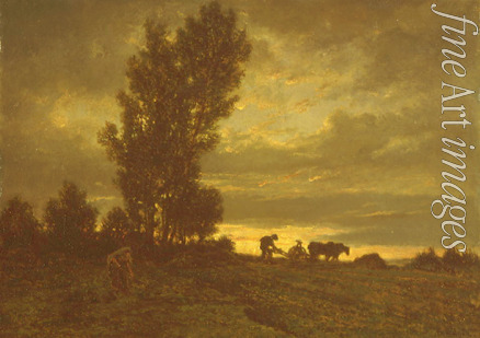 Rousseau Théodore - Landschaft mit Pflüger