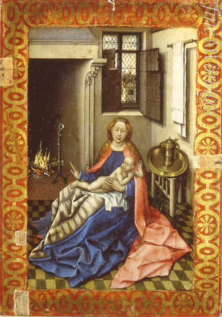 Campin Robert - Maria mit dem Jesuskind am Kamin