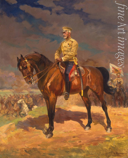Samokish Nikolai Semyonovich - Portrait of Grand Duke Nikolai Nikolayevich (1831–1891) on Horseback