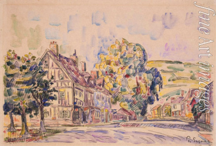Signac Paul - Street with a Frame House in Normandy