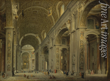 Pannini (Panini) Giovanni Paolo - Interior of the Basilica of Saint Peter in Rome