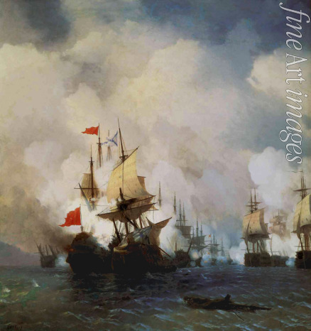Aiwasowski Iwan Konstantinowitsch - Die Seeschlacht von Cesme am 5. Juli 1770