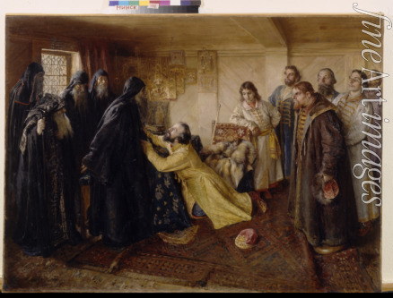 Lebedev Klavdi Vasilyevich - Tsar Ivan the Terrible asks hiegumen Kornily to admit him into monks