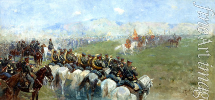 Roubaud Franz - Kaiser Alexander III. bei einer Truppenschau