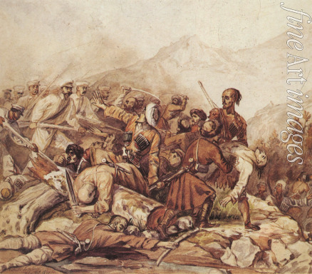 Lermontov Mikhail Yuryevich - The battle of the Valerik River on July 11, 1840