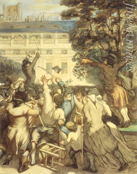 Daumier Honoré - Camille Desmoulins im Garten des Palais Royal