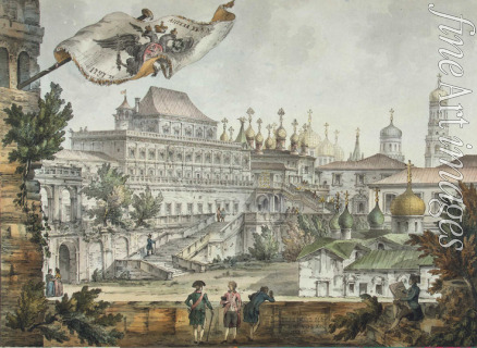 Quarenghi Giacomo Antonio Domenico - Der Terem-Palast  und die Erlöserkirche im Walde (Spas na Boru) im Moskauer Kreml