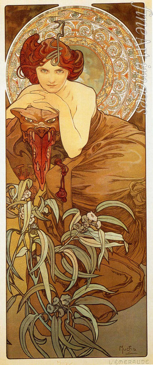 Mucha Alfons Marie - Emerald (From the series 