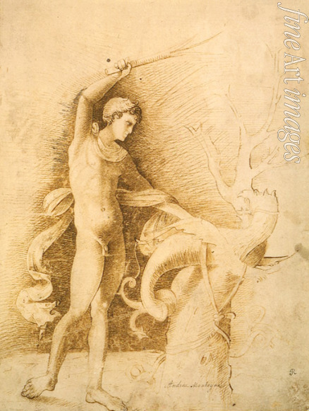 Mantegna Andrea - Junge, mit dem Drachen kämpfend