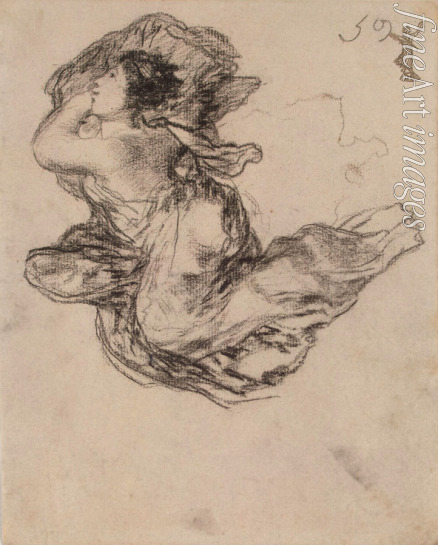 Goya Francisco de - Junge Frau, in der Luft schwebend