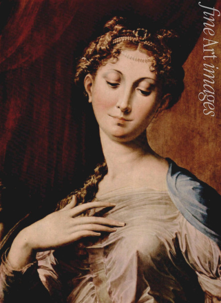 Parmigianino - Madonna and Child with Angels (Madonna with the Long Neck) Detail