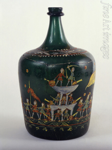 Russian master - Bucket Bottle with a scene of the naval Battle of Gangut
