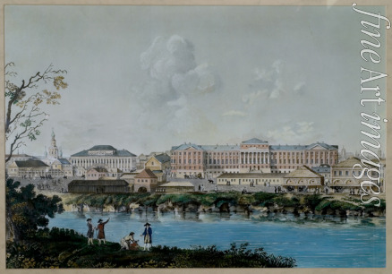 Moschkow Ilarion Vasilyevich - The Moscow University in the Mokhovaya Street as Seen from the Neglinnaya River