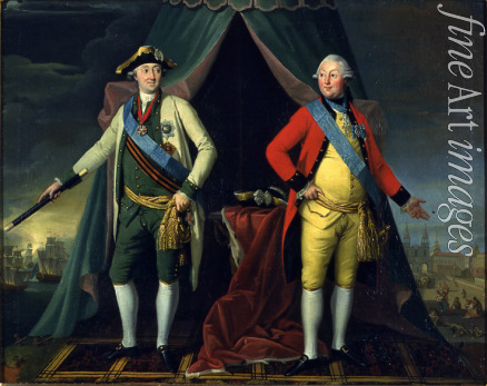 Velly Jean Louis de - Portrait of count Grigory Orlov (1734-1783) and Count Alexey Orlov of Chesma (1737–1808)