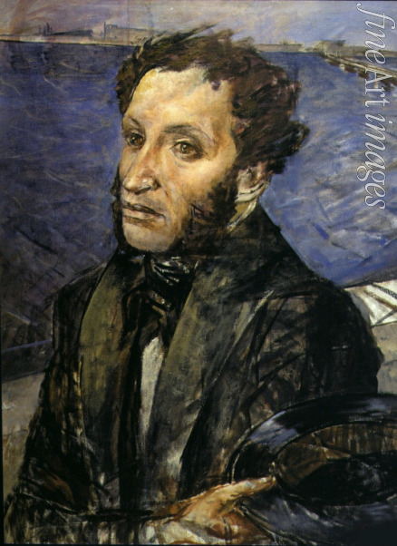 Petrov-Vodkin Kuzma Sergeyevich - Pushkin at the Neva River