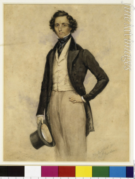 Childe James Warren - Portrait of the pianist and composer Felix Mendelssohn Bartholdy (1809-1847)