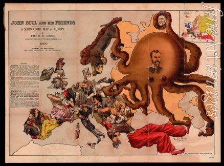 Fred W. Rose - John Bull and his Friends. A Serio-Comic Map of Europe