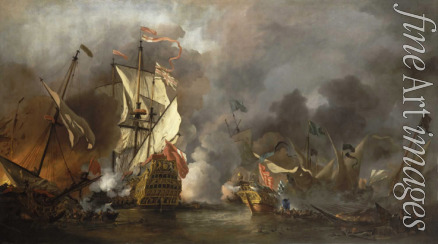 Velde Willem van de the Younger - An English Ship in Action with Barbary Corsairs
