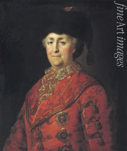 Schibanow Michail - Porträt der Kaiserin Katharina II. (1729-1796) in Reisekleidung