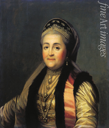 Erichsen (Eriksen) Vigilius - Porträt der Kaiserin Katharina II. (1729-1796) in russischer Tracht mit Kokoschnik