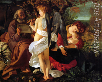 Caravaggio Michelangelo - Die Ruhe auf der Flucht nach Ägypten
