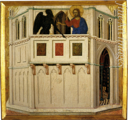 Duccio di Buoninsegna - Versuchung Christi im Tempel. Fragment (Maestà, Altarretabel des Sieneser Doms)