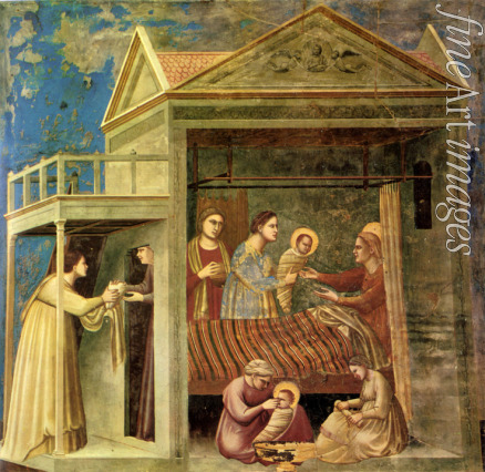 Giotto di Bondone - The Birth of the Virgin (from the cycles of The Life of the Blessed Virgin Mary)