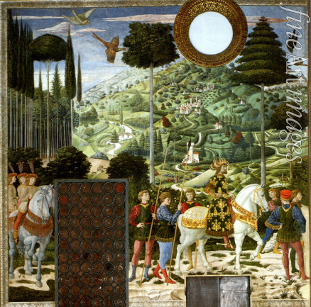 Gozzoli Benozzo - Three Wise Men. Procession of the Magus Balthasar (Fresco from the Magi Chapel of the Palazzo Medici Riccardi)