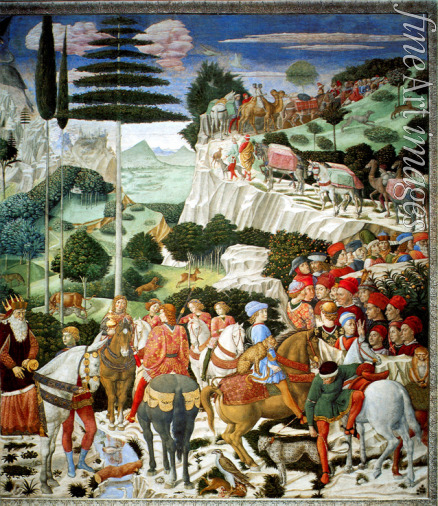 Gozzoli Benozzo - Heilige Drei Könige. König Melchior. (Fresko aus dem Freskenzyklus im Palazzo Medici Riccardi)