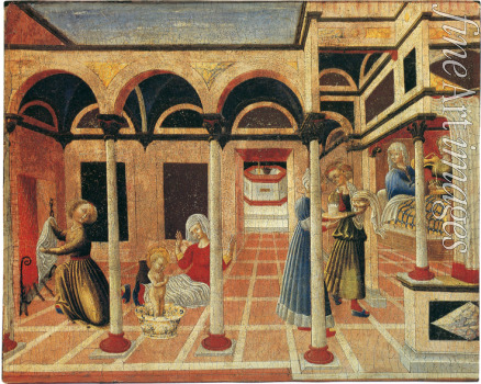 Pietro di Giovanni d'Ambrogio - Die Geburt des Heiligen Nikolaus von Bari