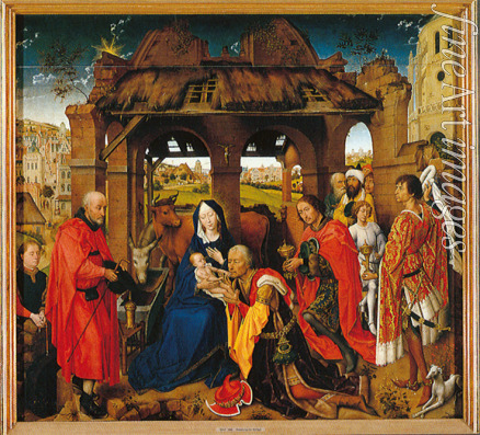 Weyden Rogier van der - Die Anbetung der Heiligen Drei Könige (Mitteltafel des Columba-Altar)