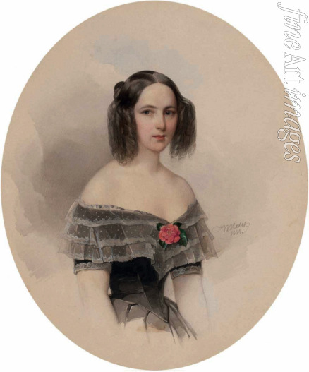 Hau (Gau) Vladimir (Woldemar) Ivanovich - Portrait of Natalia Pushkina, the wife of the poet Alexander Pushkin