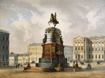 Schulz Carl - View of the Monument to Emperor Nicholas I on Saint Isaac's Square