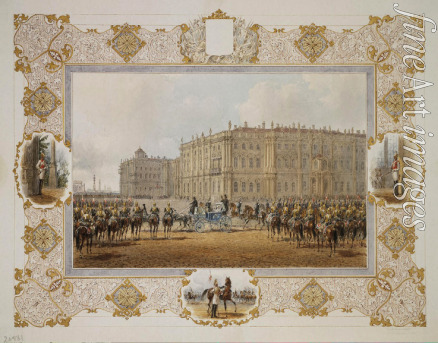 Sadovnikov Vasily Semyonovich - Review of the Horse-Guardsmen Regiment in Front of the Winter Palace