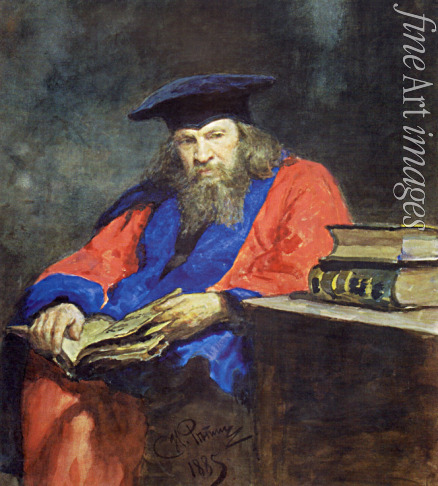 Repin Ilya Yefimovich - Portrait of Dmitri Mendeleev in the dress of the University of Edinburgh