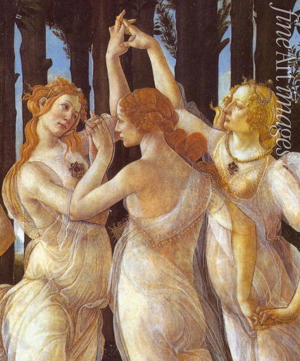 Botticelli Sandro - Primavera (Frühling). Detail: Die drei Grazien, rechts - Porträt von Caterina Sforza