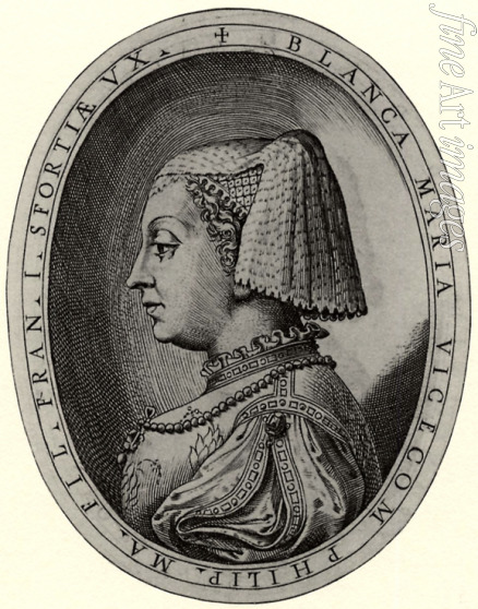 Campi Antonio - Portrait of Bianca Maria Visconti, Duchess of Milan. Illustration for 