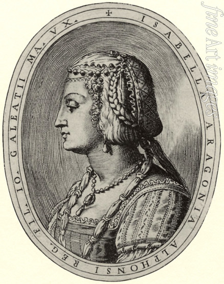 Campi Antonio - Portrait of Isabella of Aragon, Queen consort of France. Illustration for 
