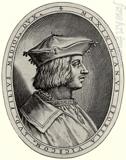 Campi Antonio - Portrait of Maximilian (Massimiliano) Sforza, Duke of Milan. Illustration for 