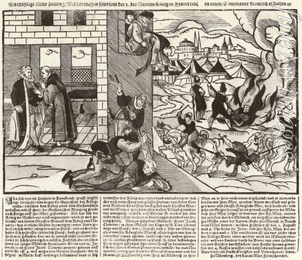 Mayer Lucas - Jacques Clément assassinating Henry III at Saint-Cloud on 1 August 1589