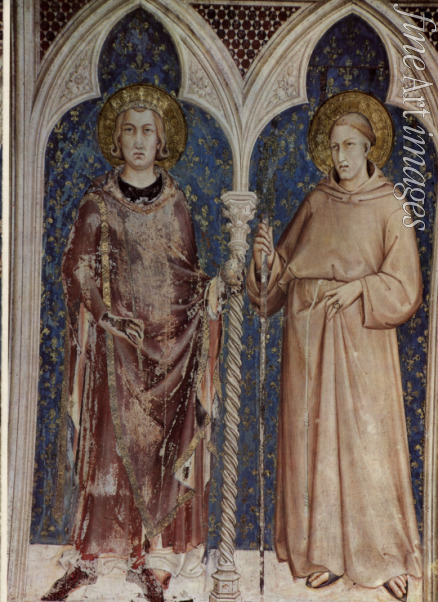 Martini Simone di - Saint Louis IX of France and Saint Louis of Toulouse (Fresco of the Basilica of San Francesco d'Assisi)