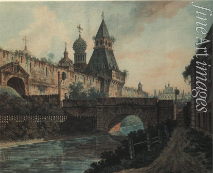 Alexeyev Fyodor Yakovlevich - View of St. Nicholas Gates to Kitay-gorod in Moscow