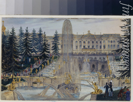 Unbekannter Künstler - Die Große Kaskade im Schlosspark von Peterhof (Album von Marie Taglioni)