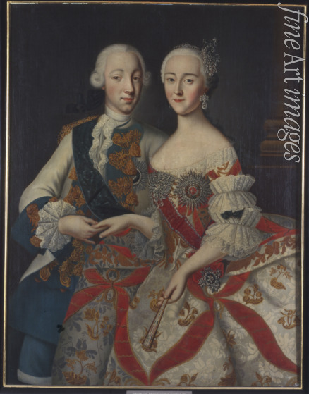 Grooth Georg-Christoph - Porträt von Großfürst Peter Fjodorowitsch und Großfürstin Katharina Aleksejewna
