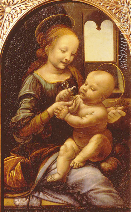 Leonardo da Vinci - Madonna mit der Blume (Madonna Benois)